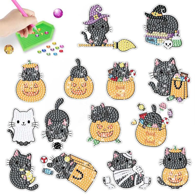 Amazon.co.jp: MEGZIHXNキッズダイヤモンドシールセット、猫の魔法猫